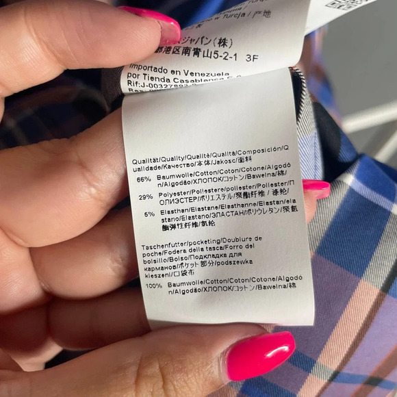 Hugo Boss Checkinada Glen Check Trench Coat Blue - Picture 7 of 8